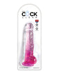 King Cock Clear 8" Cock w/Balls - Pink