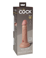 King Cock Elite Dual Density Silicone Dildo 6in - Vanilla