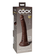 King Cock Elite Dual Density Silicone Dildo 7in - Chocolate