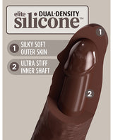 King Cock Elite Dual Density Silicone Dildo 7in - Chocolate