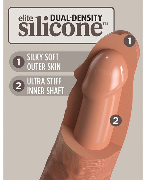 King Cock Elite Dual Density Silicone Dildo 8in - Caramel