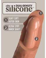 King Cock Elite Dual Density Silicone Dildo 8in - Caramel