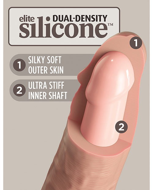 King Cock Elite Dual Density Silicone Dildo 9in - Vanilla
