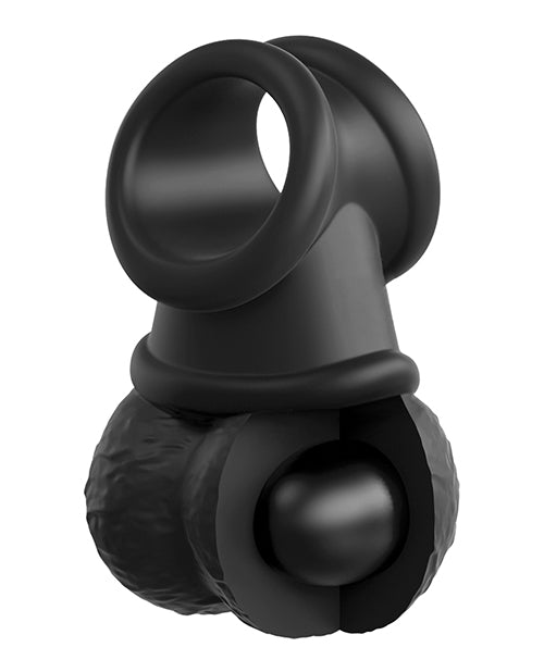 King Cock Deluxe Silicone Body Dock Strap-on Kit With Swinging Crown Jewels and Dildo 8in - Vanilla/Black