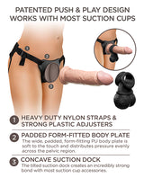 King Cock Deluxe Silicone Body Dock Strap-on Kit With Swinging Crown Jewels and Dildo 8in - Vanilla/Black