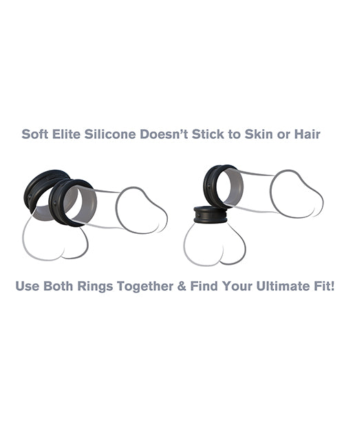 Fantasy C-Ringz Max-Width Silicone Cock Rings - Black