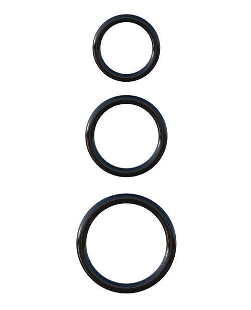 Fantasy C-Ringz Silicone 3-Ring Stamina Cock Ring Set - Black