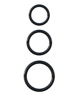 Fantasy C-Ringz Silicone 3-Ring Stamina Cock Ring Set - Black