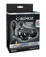 Fantasy C-Ringz Remote Controlled Vibrating Cock Blocker w/Ass-Gasam Plug - Black