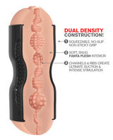 Pipedream Extreme Toyz Tight Grip Pussy and Ass Masturbator - Pussy and Butt - Black/Vanilla