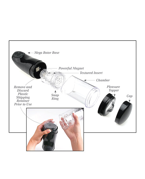 Pipedream Extreme Toyz Rechargeable Mega-Bator Mouth Masturbator - Mouth- Red/Clear