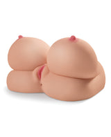 Pipedream Extreme Toyz Rechargeable Dirty Talk Interactive Titty Fuck-Her Vibrating Masturbator - Boobs and Pussy - Vanilla