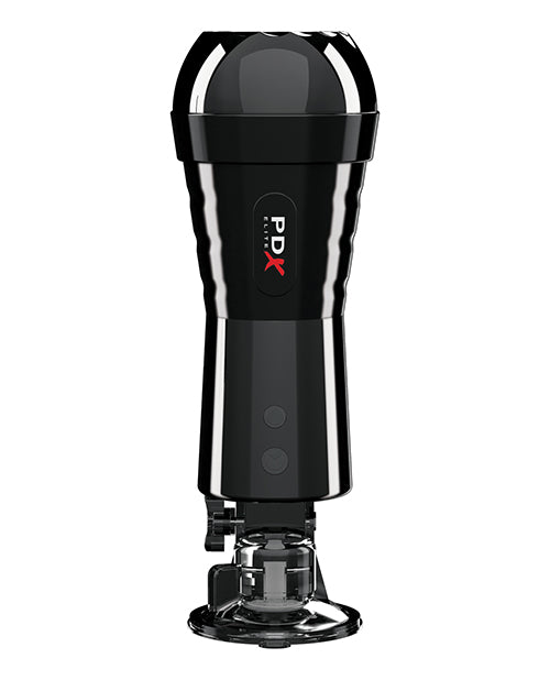 PDX Elite Rechargeable Cock Compressor Vibrating Masturbator - Pussy - Vanilla/Black