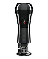 PDX Elite Rechargeable Cock Compressor Vibrating Masturbator - Pussy - Vanilla/Black