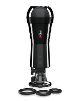 PDX Elite Rechargeable Cock Compressor Vibrating Masturbator - Pussy - Vanilla/Black