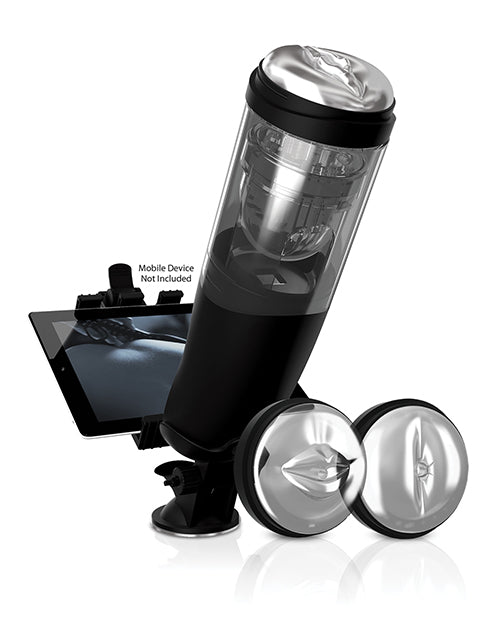 PDX Elite Rechargeable Deluxe Mega-Bator Masturbator - Clear/Black