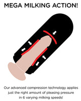PDX Elite Rechargeable Vibrating Mega Milker Masturbator - Pussy - Vanilla/Black