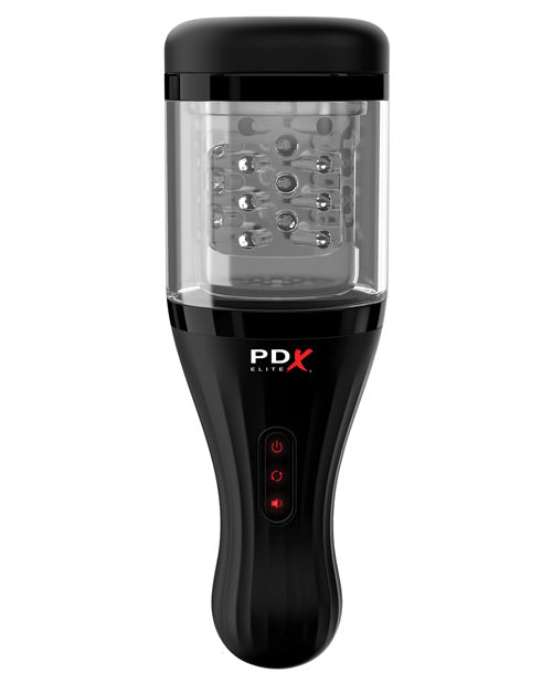 PDX Elite Rechargeable Talk Dirty Rotobator Masturbator - Pussy - Clear/Black