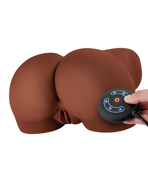 PDX Elite Milk Me Silly Plug In Pussy and Ass Mega Masturbator with Remote Control - Chocolate