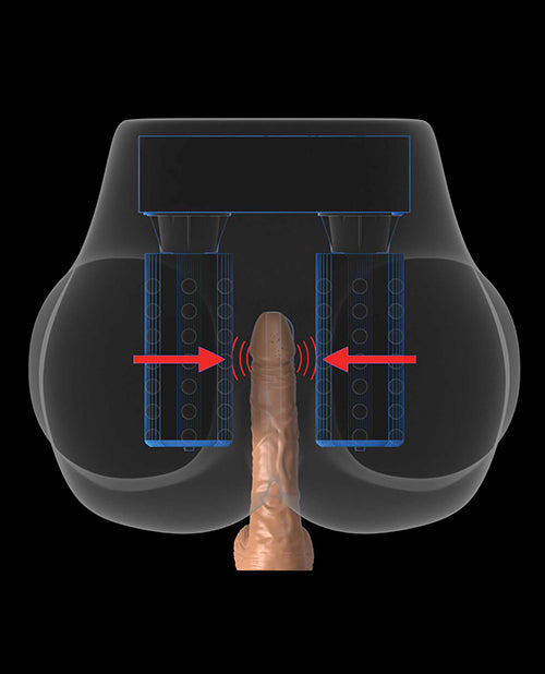 PDX Elite Milk Me Silly Plug In Pussy and Ass Mega Masturbator with Remote Control - Chocolate