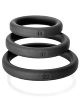 Perfect Fit Xact-Fit Silicone Ring Kit Assorted Size - Black (3 pack)