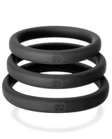Perfect Fit Xact-Fit Silicone Ring Kit - LG /XL - Black (3 pack)