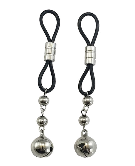 Bijoux de Nip Nipple Halos w/Silver Bells - Black