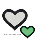 Peekaboo Glow In The Dark Hearts Pasties - Black/Green