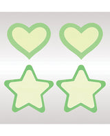 Peekaboo Glow In The Dark Hearts and Stars Pasties - Green