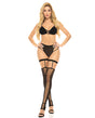 Pink Lipstick Want You Now Bra, Panty & Stockings Black O/S