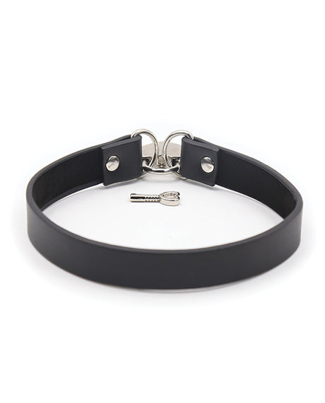 Plesur PVC Collar w/Heart Lock - Black