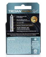 Trojan Bareskin Raw Lubricated Latex Condoms 3-Pack