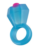 Bling Pop Vibrating Cock Ring - Blue