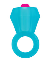 Bling Pop Vibrating Cock Ring - Blue
