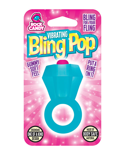 Bling Pop Vibrating Cock Ring - Blue