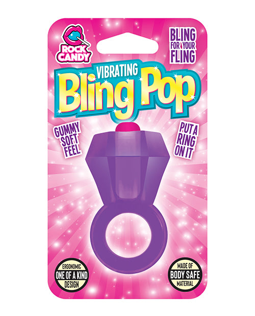 Bling Pop Vibrating Cock Ring - Purple