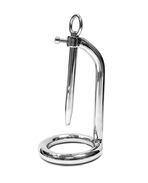 Rouge Chastity Cock Ring and Urethral Probe - Stainless Steel