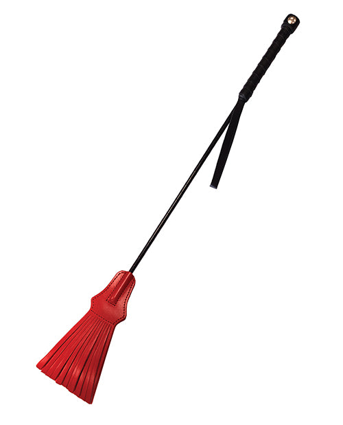 Rouge Tasselled Leather Riding Crop - Red/Black