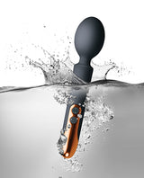 Oriel Rechargeable Silicone Wand Massager - Black