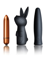 Silhouette Dark Desires Kit Silicone Sleeves and Bullet Vibrator - Black/Copper