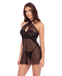   Rene Rofe Midnight Halter Chemise Set Black S/M