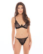  Rene Rofe Staying In Bra Top & Thong Black M/L