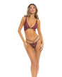  Rene Rofe Lurex Dreams Bra & Thong Burgundy M/L
