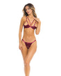  Rene Rofe I Like it Rough Bra & Thong Burgundy S/M