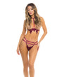 Rene Rofe I Like it Rough Harness & Strappy G-String Burgundy M/L