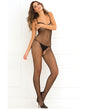 Rene Rofe Criss Cross Backstrap Fishnet Bodystocking Black O/S