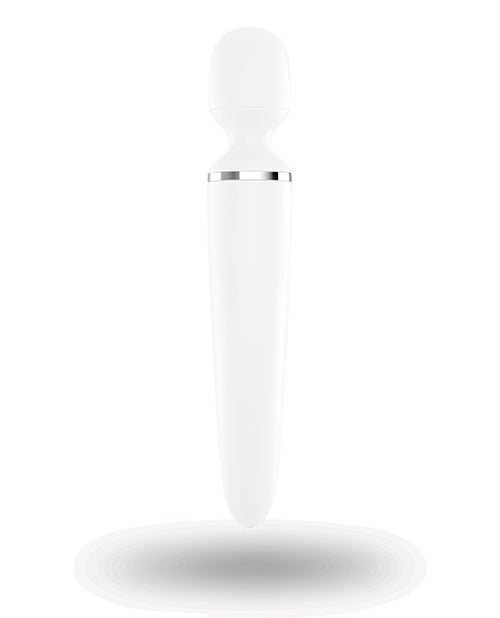 Satisfyer Wand-er Woman USB Rechargeable Silicone Massager 13in - White/Chrome