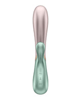 Satisfyer Hot Lover Rechargeable Silicone Warming Dual-Stim Vibrator - Green