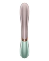 Satisfyer Hot Lover Rechargeable Silicone Warming Dual-Stim Vibrator - Green