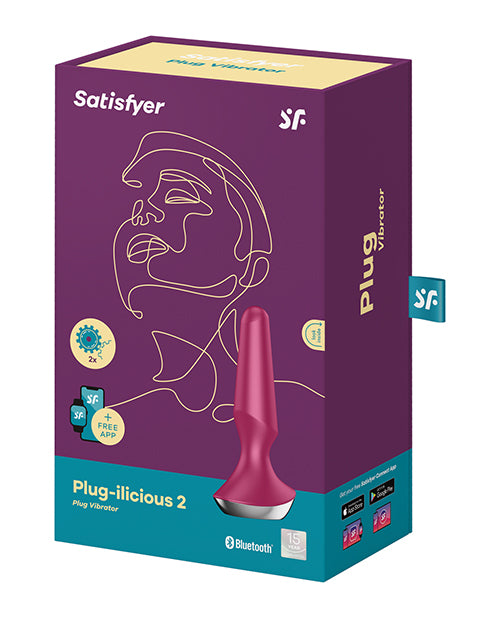 Satisfyer Plug-ilicious 2 Silicone Vibrating Anal Plug - Berry